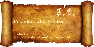 Brandschott Valter névjegykártya